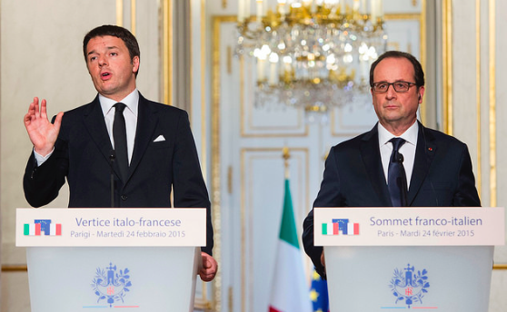 24 febbraio 2015: Renzi all’Eliseo per il vertice Italia-Francia